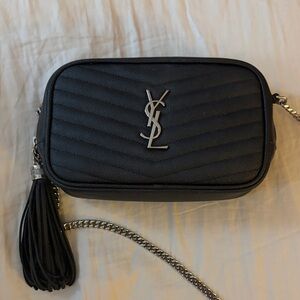 Saint Laurent Black Mini Lou Crossbody Bag